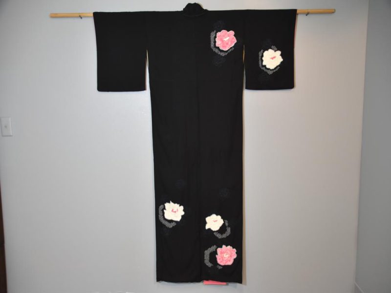 Black Kimono with Roses