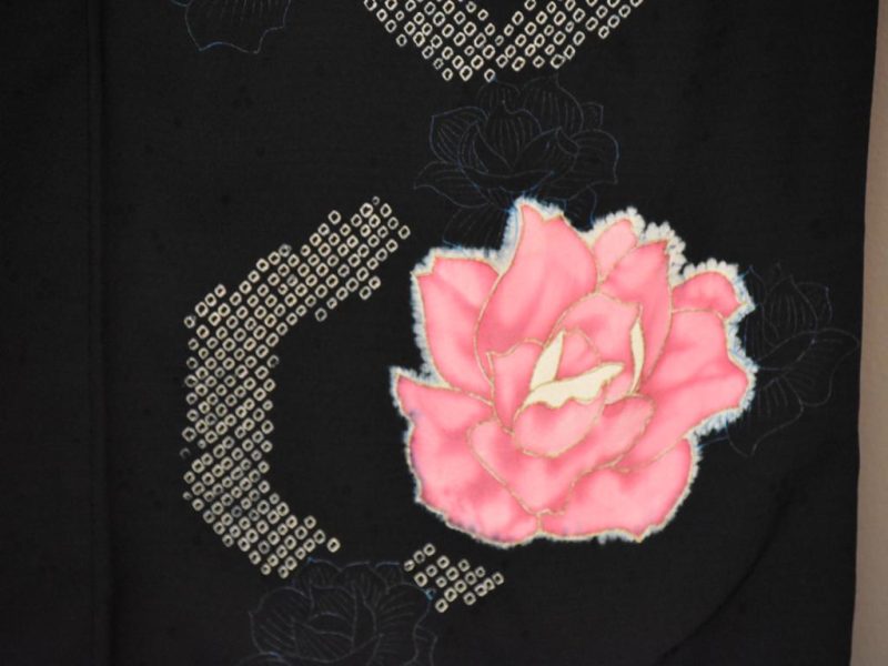 Black Kimono with Roses - Image 9