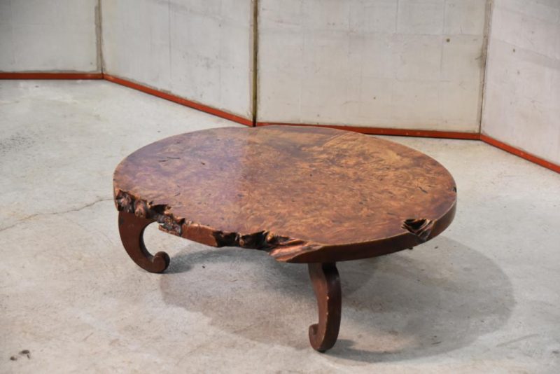 Japanese Elm Burl Round Table Width:705mm