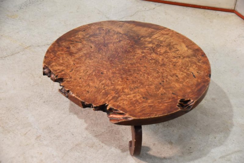 Japanese Elm Burl Round Table Width:705mm - Image 2