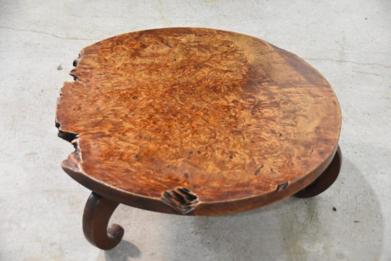 Japanese Elm Burl Round Table Width:705mm - Image 6