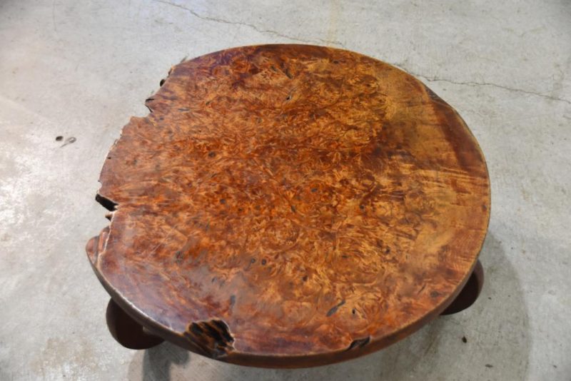 Japanese Elm Burl Round Table Width:705mm - Image 5