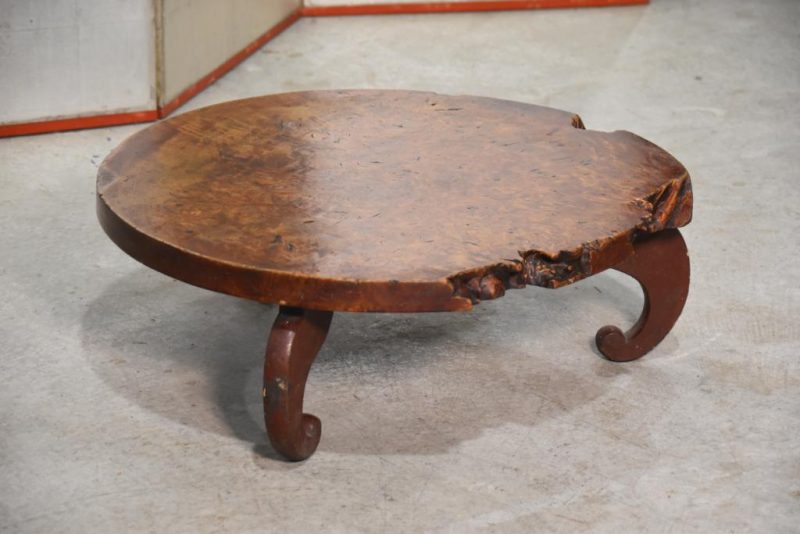 Japanese Elm Burl Round Table Width:705mm - Image 3
