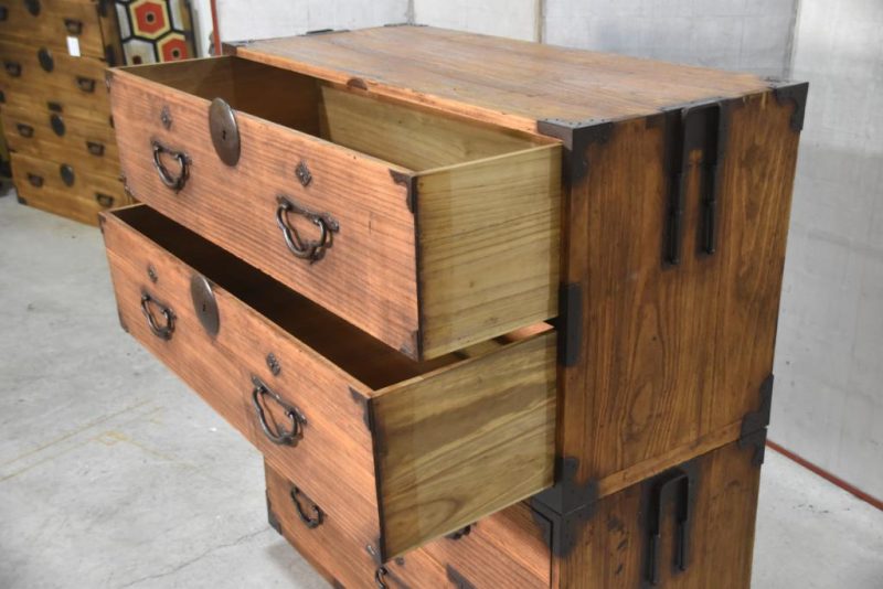 Antique Clothing Chest 2 Sections Width:1000mm - Image 9