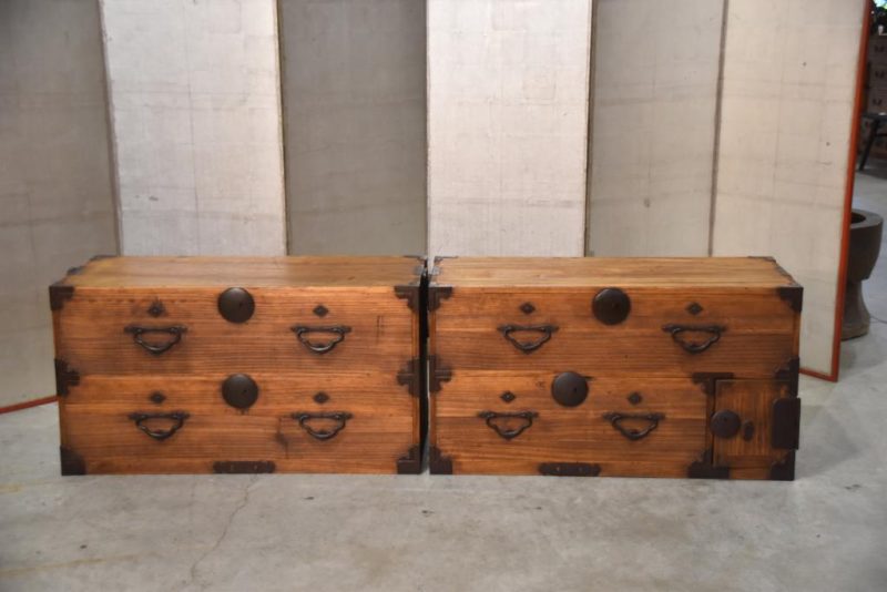 Antique Clothing Chest 2 Sections Width:1000mm - Image 4