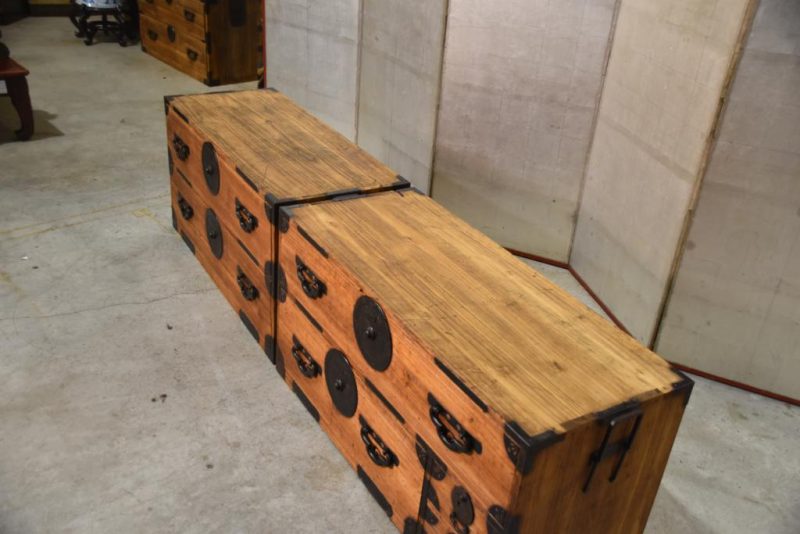 6 Drawer Antique Clothing Chest 2 Sections Width:1030mm - Image 14