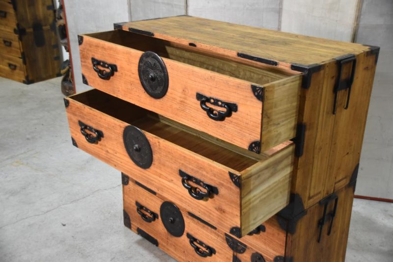 6 Drawer Antique Clothing Chest 2 Sections Width:1030mm - Image 8