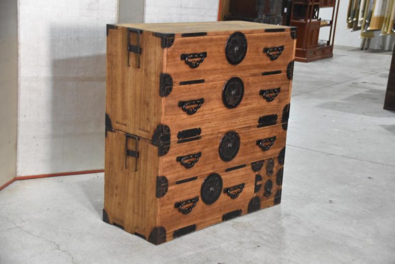 6 Drawer Antique Clothing Chest 2 Sections Width:1030mm - Image 4