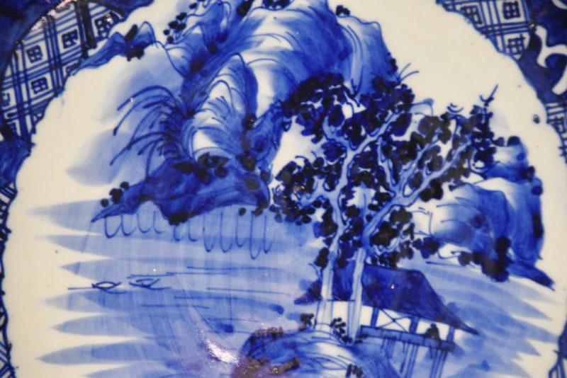 Japanese Blue and White Porcelain Plate Width:460mm - Image 6