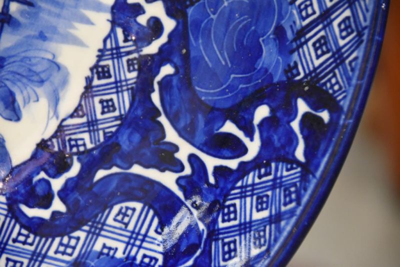 Japanese Blue and White Porcelain Plate Width:460mm - Image 5