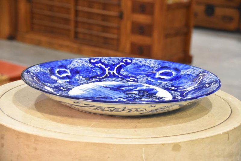 Japanese Blue and White Porcelain Plate Width:460mm - Image 3