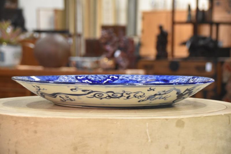 Japanese Blue and White Porcelain Plate Width:460mm - Image 7