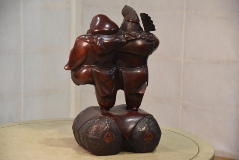 Japanese Bronze Ebisu and Daikoku Statue - Image 5