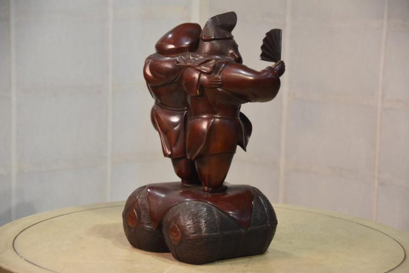 Japanese Bronze Ebisu and Daikoku Statue - Image 4