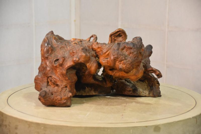 Burl Wood Crystal Ball Stand