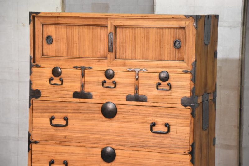 Antique 3 Section Clothing Chest Width:905mm - Image 10