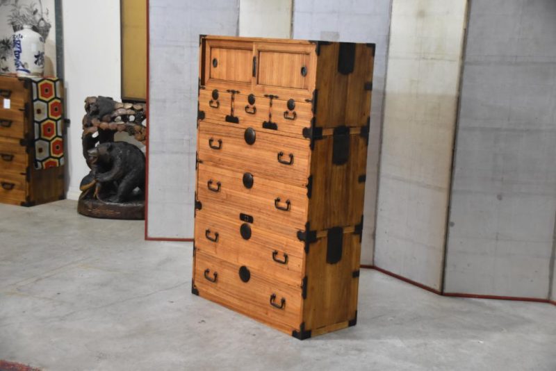 Antique 3 Section Clothing Chest Width:905mm - Image 7