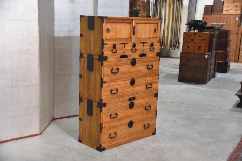 Antique 3 Section Clothing Chest Width:905mm - Image 5