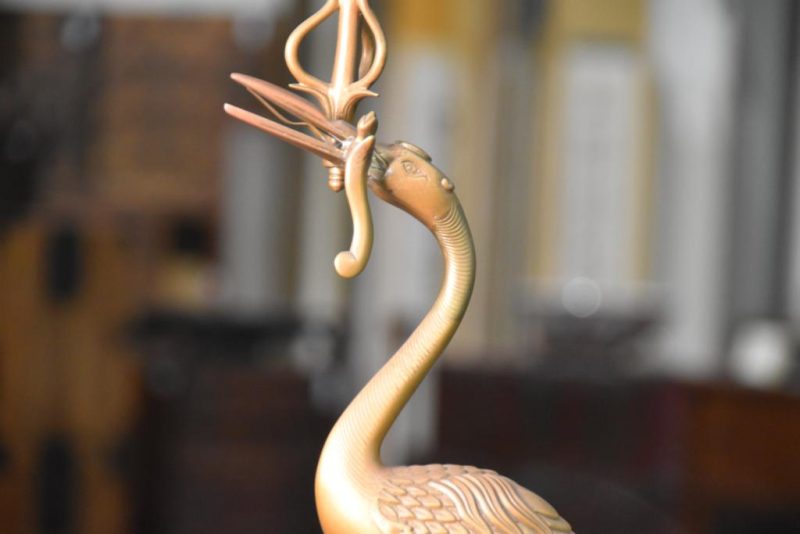 Bronze Crane and Turtle Candle Stands - Image 7