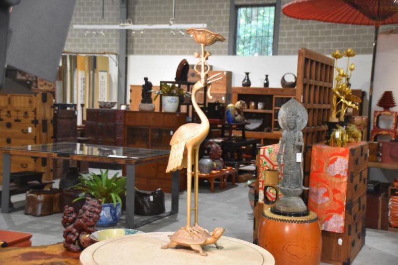 Bronze Crane and Turtle Candle Stands - Image 5