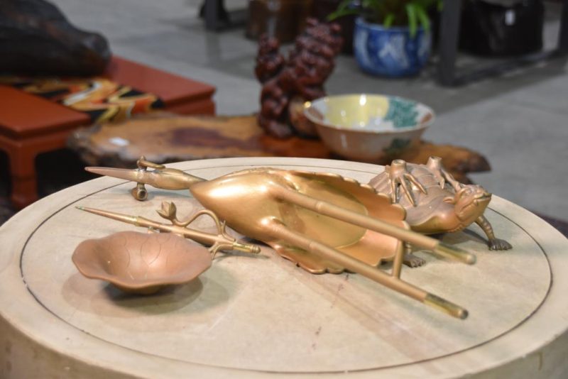 Bronze Crane and Turtle Candle Stands - Image 4