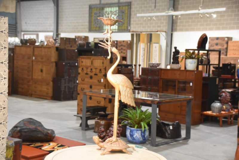 Bronze Crane and Turtle Candle Stands - Image 9