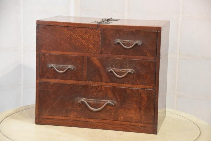 Japanese Burled Elm Sewing Box