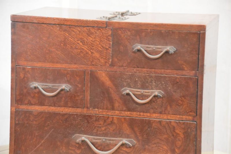 Japanese Burled Elm Sewing Box - Image 2