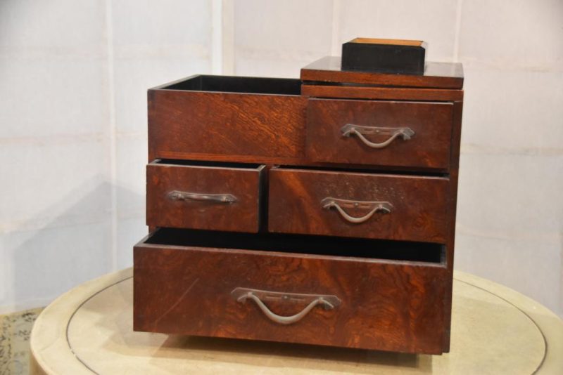 Japanese Burled Elm Sewing Box - Image 8