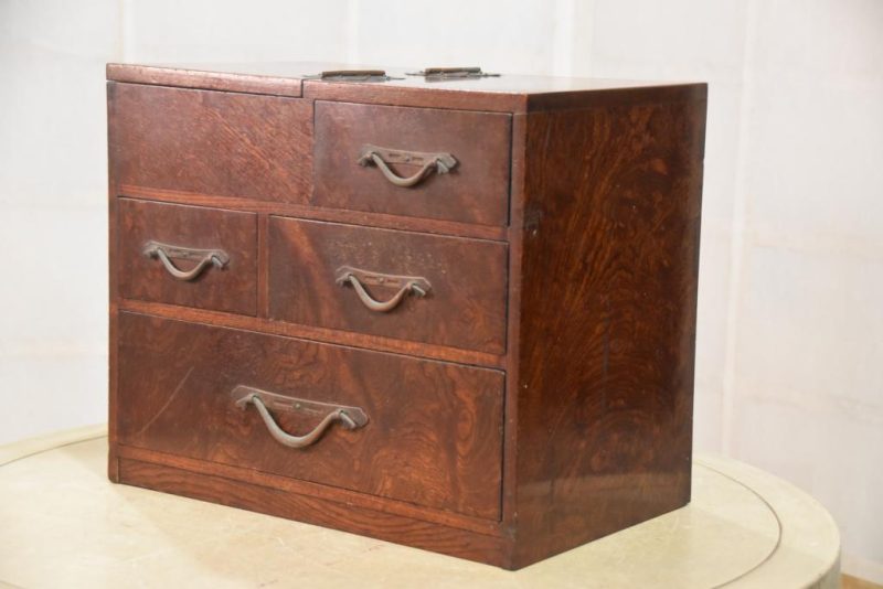 Japanese Burled Elm Sewing Box - Image 6