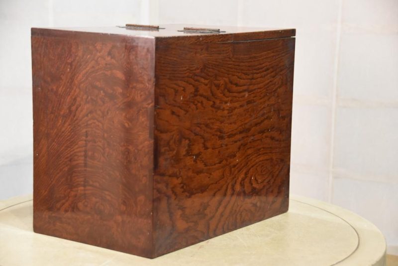 Japanese Burled Elm Sewing Box - Image 5