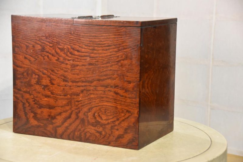 Japanese Burled Elm Sewing Box - Image 4