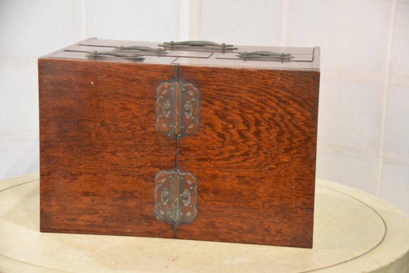 Japanese Burled Elm Sewing Box - Image 3