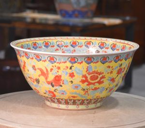 Large Vintage Chinese Porcelain Punch Bowl
