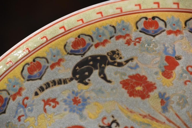 Large Vintage Chinese Porcelain Punch Bowl - Image 8