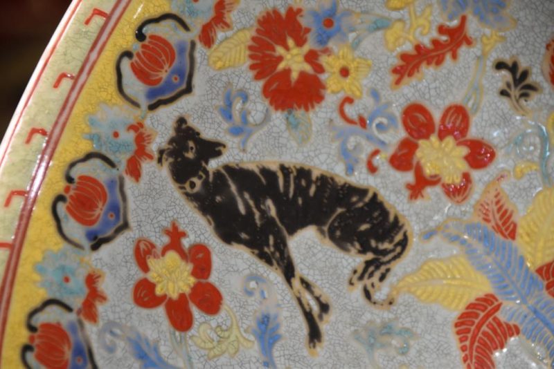 Large Vintage Chinese Porcelain Punch Bowl - Image 7