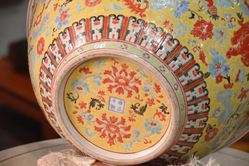 Large Vintage Chinese Porcelain Punch Bowl - Image 3