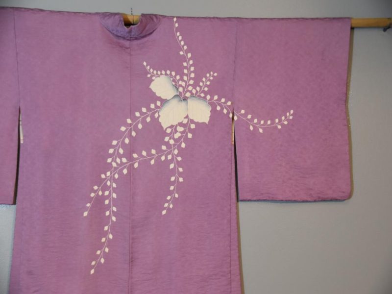 Vintage Mauve Silk Haori Jacket - Image 7