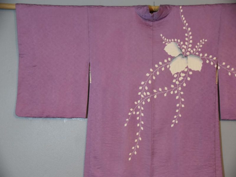 Vintage Mauve Silk Haori Jacket - Image 6