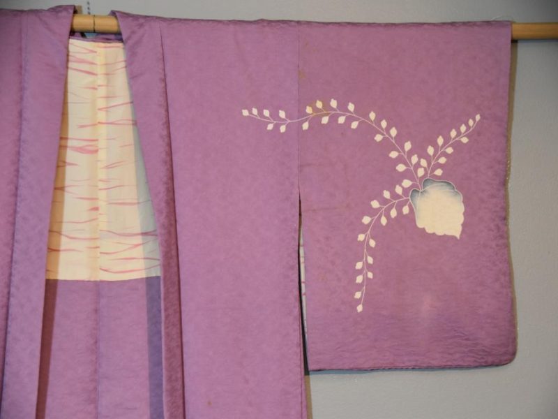 Vintage Mauve Silk Haori Jacket - Image 3