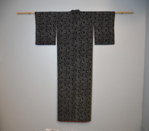 Black and White Silk Kimono