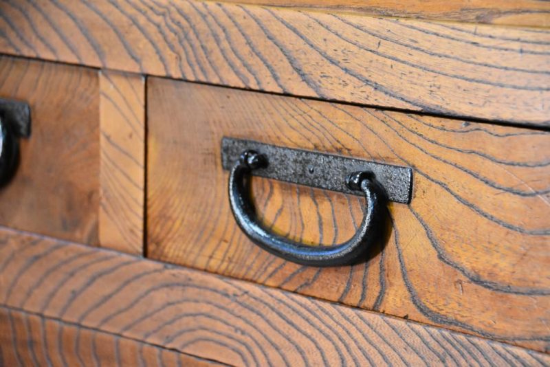 Antique Keyaki Elm Choba Dansu Merchat Chest Width:1340mm - Image 7