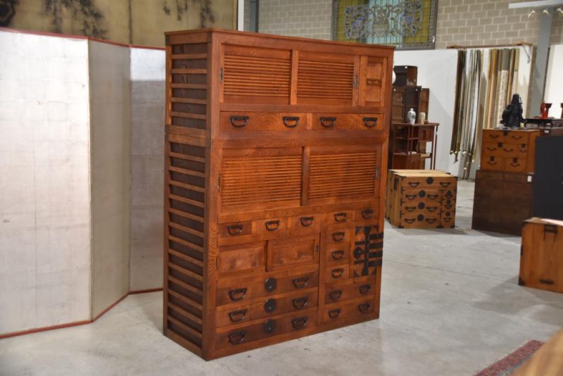 Antique Keyaki Elm Choba Dansu Merchat Chest Width:1340mm - Image 2