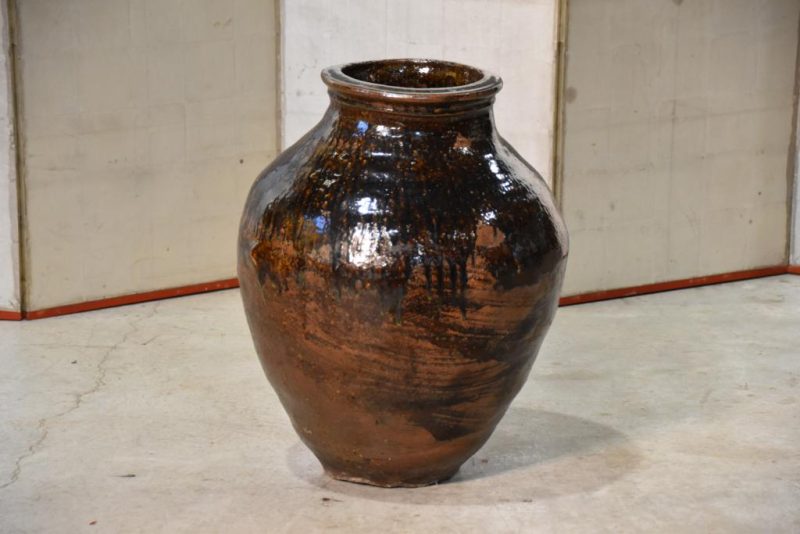 Antique Drip Glaze Tsubo Urn Height:670mm - Image 10