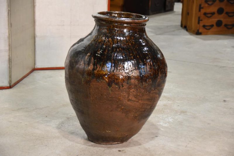 Antique Drip Glaze Tsubo Urn Height:670mm - Image 9