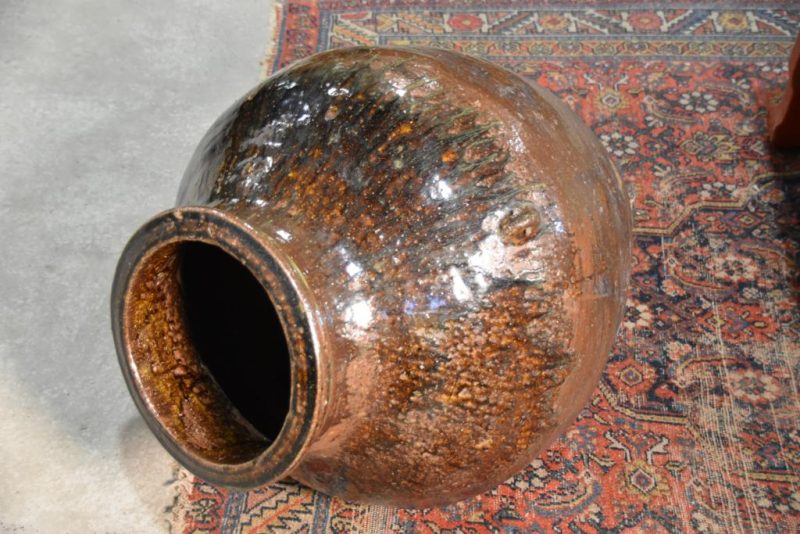 Antique Drip Glaze Tsubo Urn Height:670mm - Image 5