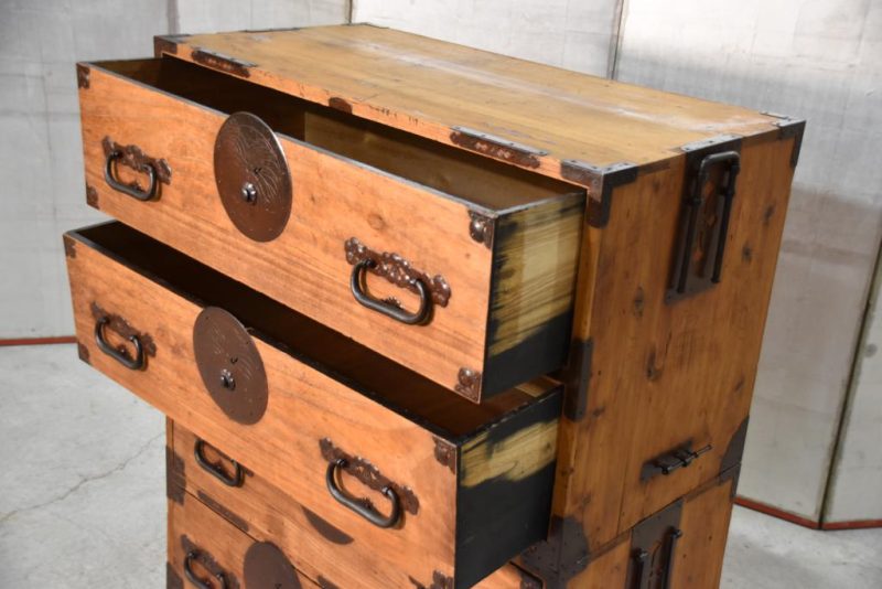 Antique 2 Section Clothing Chest Width:870mm - Image 11