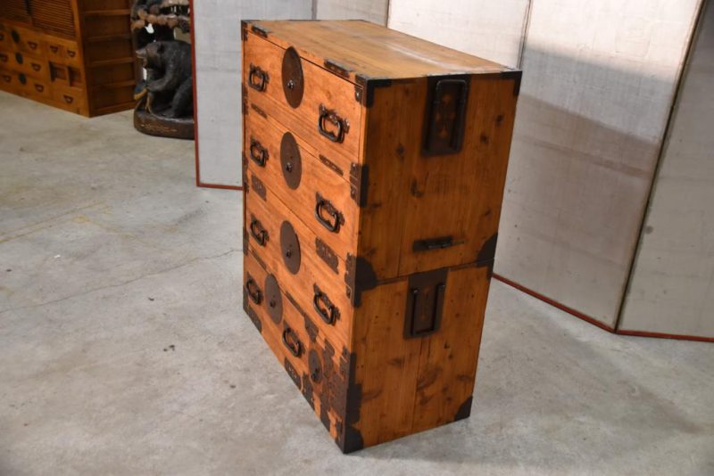 Antique 2 Section Clothing Chest Width:870mm - Image 7
