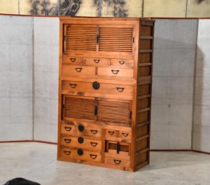 Antique Gifu Region 2 Section Merchants Chest Width:1010mm