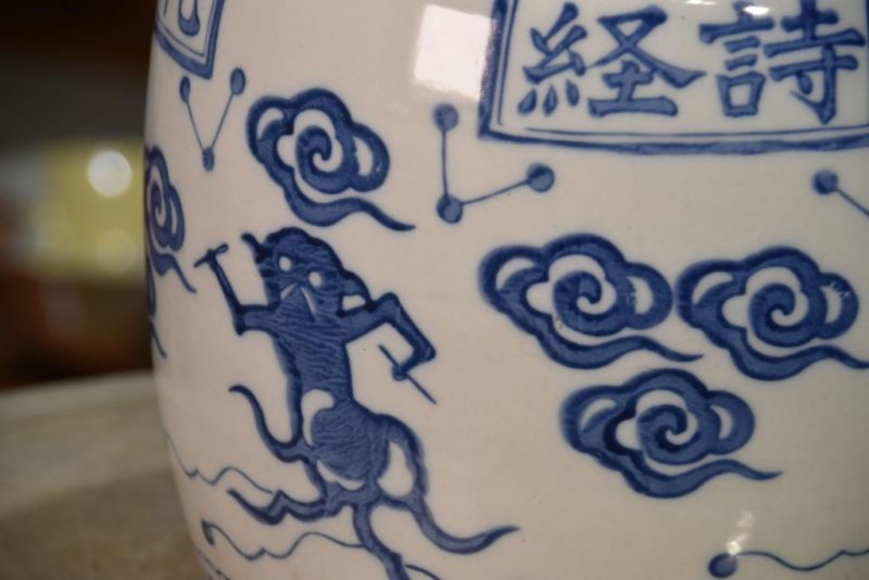 Japanese Blue and White Porcelain Hibachi Width:275mm - Image 8